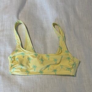 Stoney Clover Lane x Target Yellow Bikini Top with Green Palm Trees